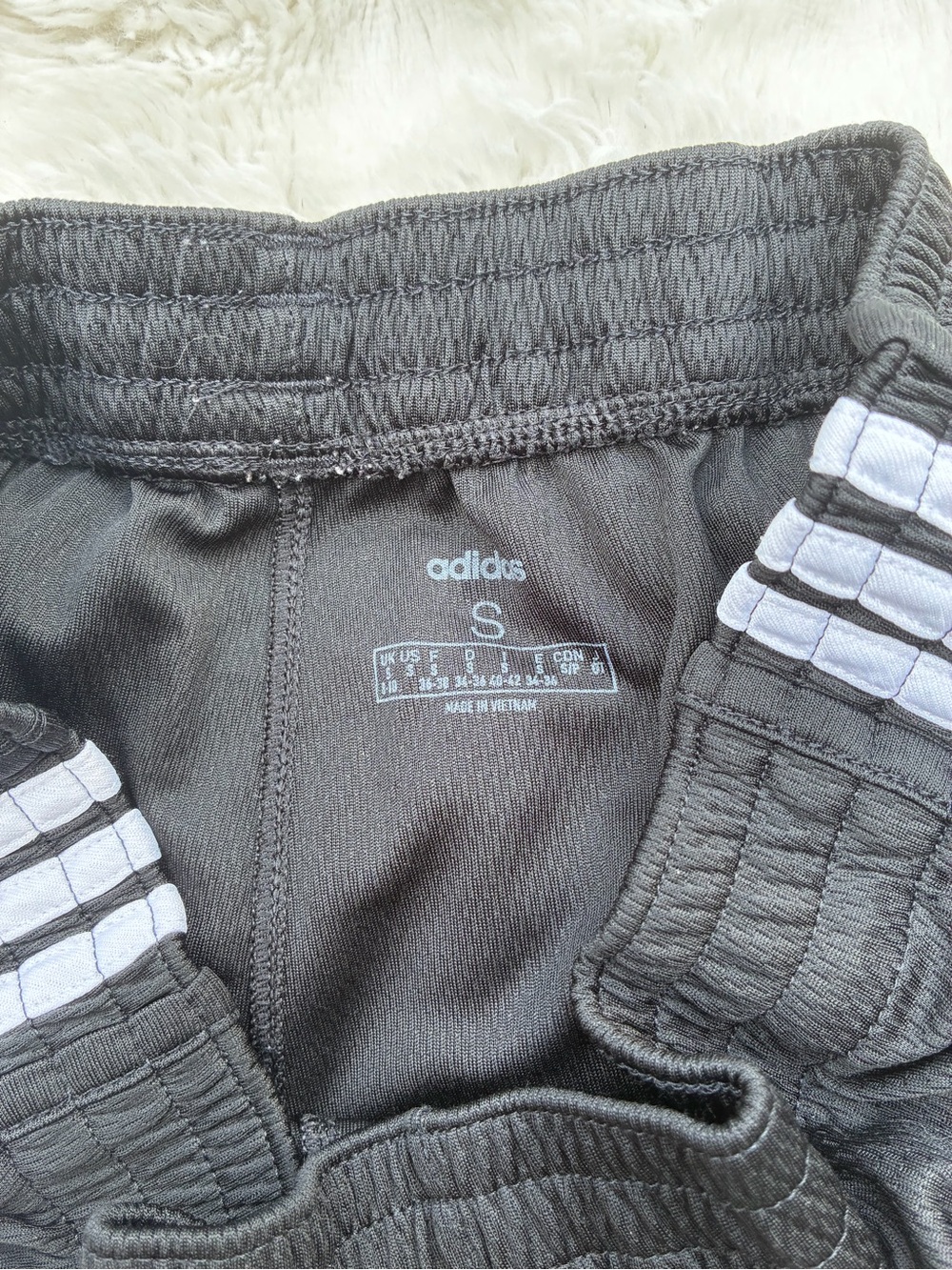 Adidas Black Women's Athletic Shorts with White Side Stripes - Picture 2 of 5